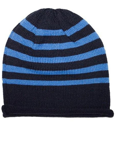 Rigon Petite Striped Beanie - Navy/Blue - Erilan