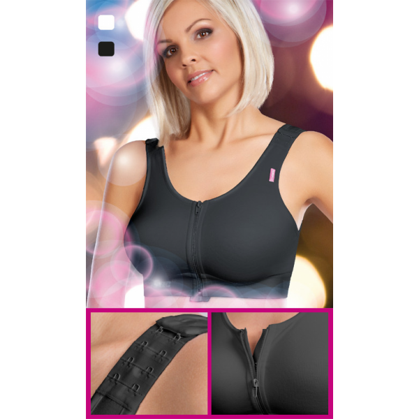 Lipoelastic PI Special Comfort Post Surgery Bra - Black - Erilan
